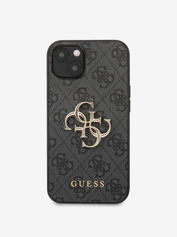Guess PU 4G Metal Logo Zadní Kryt pro iPhone 13 Grey Telefontok