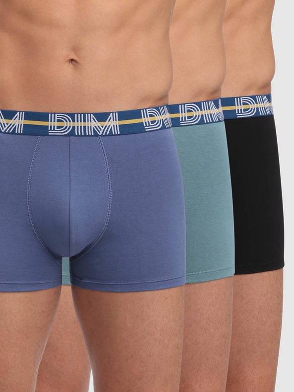 DIM Három darabos férfi boxeralsó szürke, világoskék és fekete színben Dim POWERFUL BOXERS