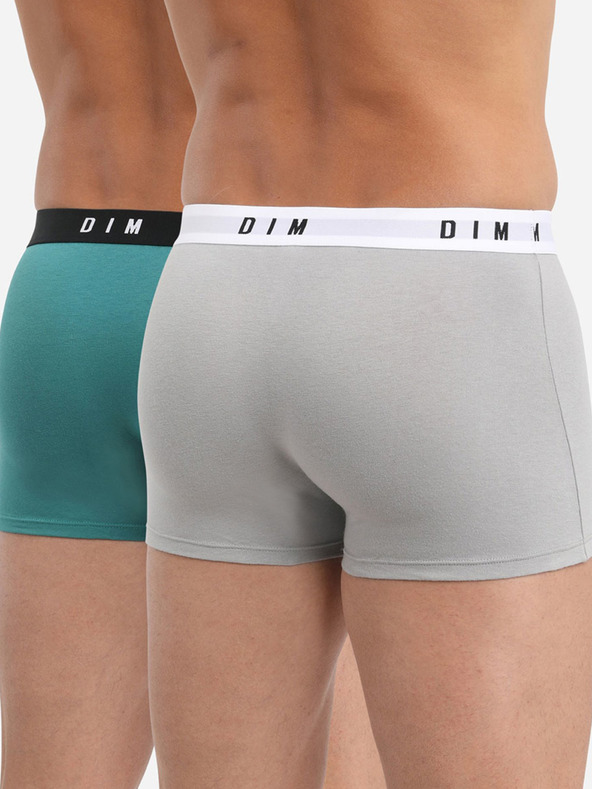 DIM Két darabos férfi boxeralsó szürke és zöld színben Dim BOXER ORIGINAL 2x Dim BOXER ORIGINAL 2x