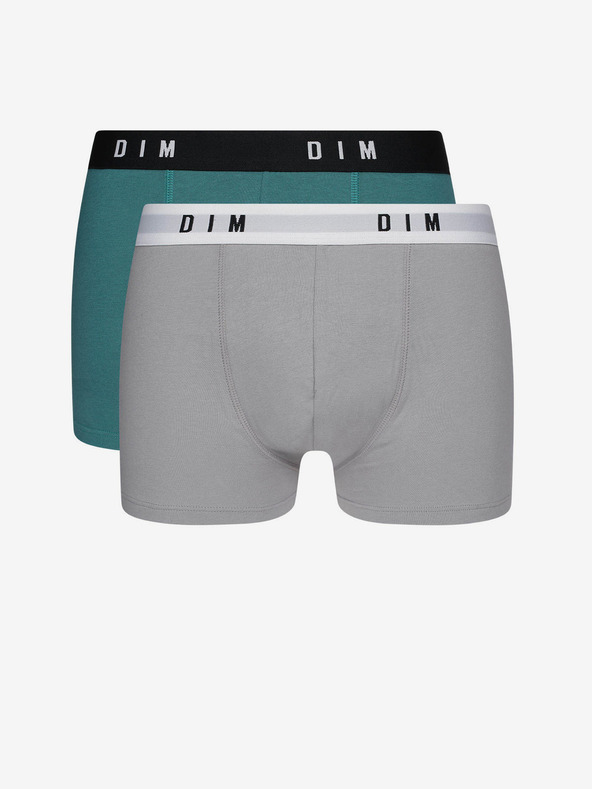 DIM Két darabos férfi boxeralsó szürke és zöld színben Dim BOXER ORIGINAL 2x Dim BOXER ORIGINAL 2x