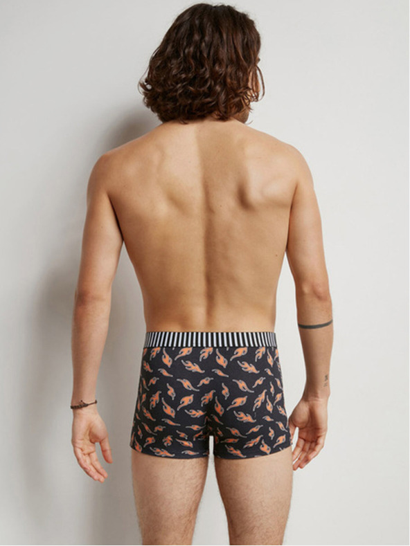 DIM Három darabos férfi boxeralsó készlet fekete és narancssárga színekben Dim Vibes Boxer