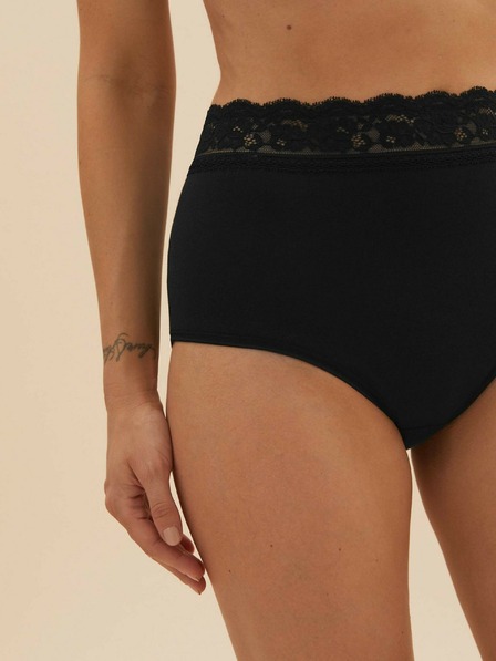 Marks & Spencer Magasan kivágott pamut és lycra bugyi, 5 csomag Marks & Spencer fekete 5 csomag