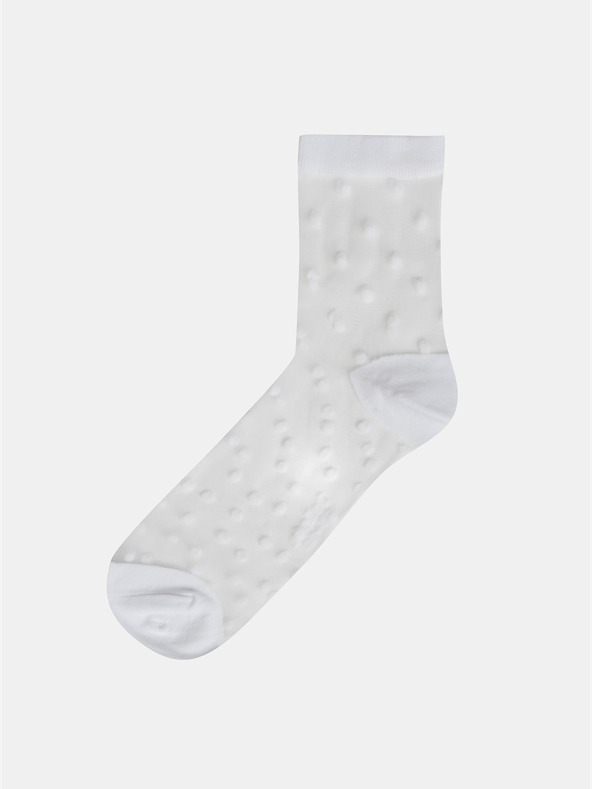 Bellinda Fehér női pöttyös selyem zokni Bellinda TRENDY SOCKS
