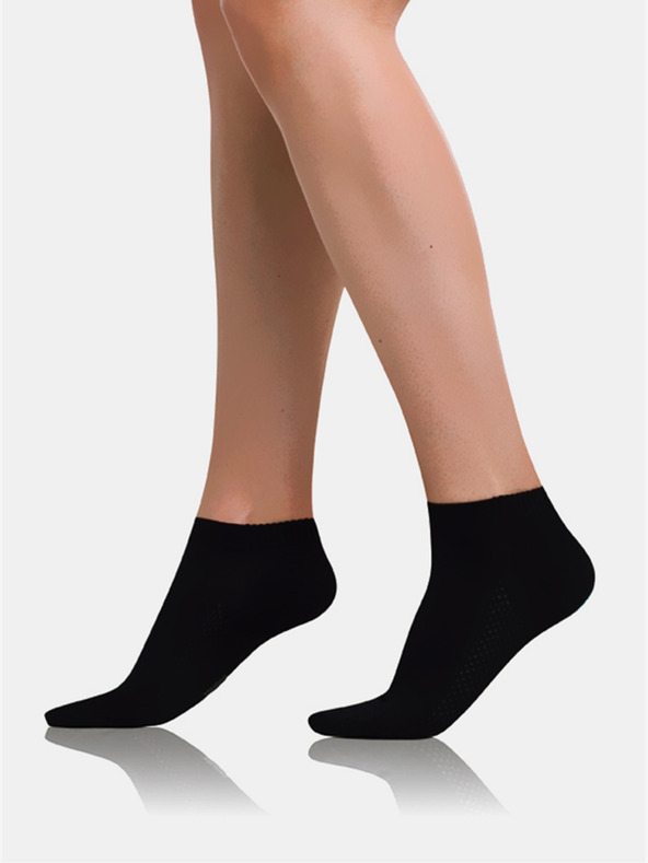Bellinda Fekete női bokazokni Bellinda BAMBUS AIR LADIES IN-SHOE SOCKS