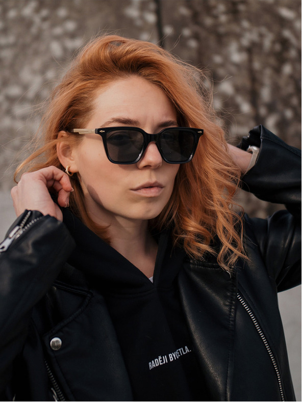 VEYREY Fekete polarizált napszemüveg VeyRey Nerd Fowl