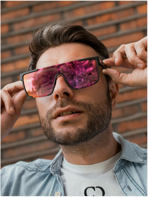 VEYREY VeyRey Napszemüveg Eltuk polarizált napszemüveg félkeretes lila lencsék Univerzális