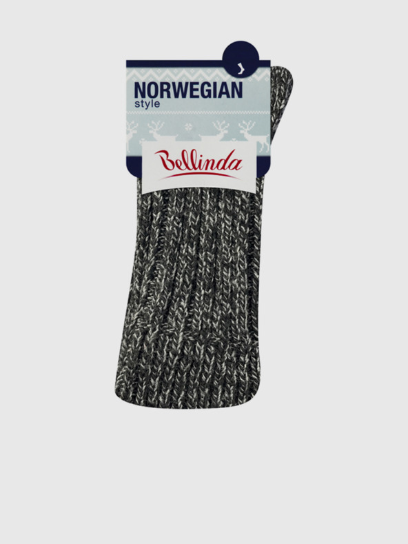 Bellinda Fekete gyapjúszövet téli zokni BELLINDA Norwegian Style