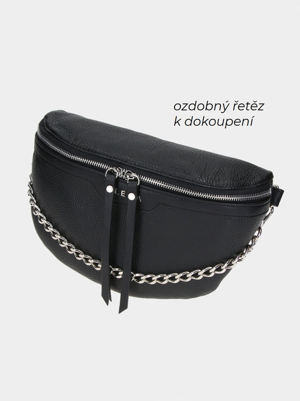 Elega Fekete Női bőr Keresztnadrág táska ELEGA Festy