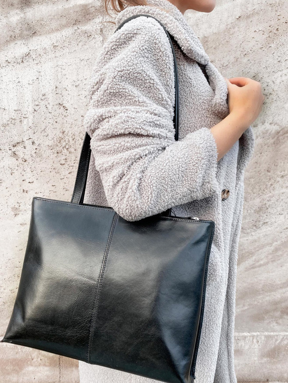 Elega Fekete női bőr kézitáska ELEGA Melanie Melanie