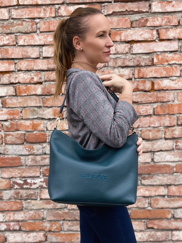 Elega Petrol női bőr kézitáska ELEGA Fancy