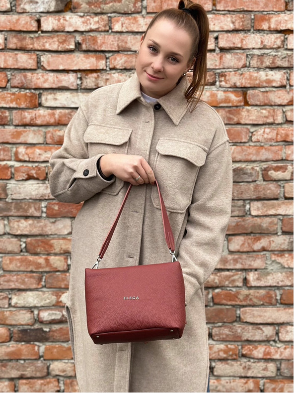 Elega Piros Női Elega bolyhos bőr táska piros