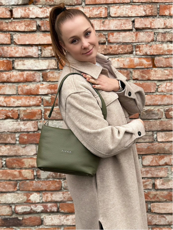 Elega Zöld Női Bőr Keresztes kézitáska Elega Fluffy bolyhos