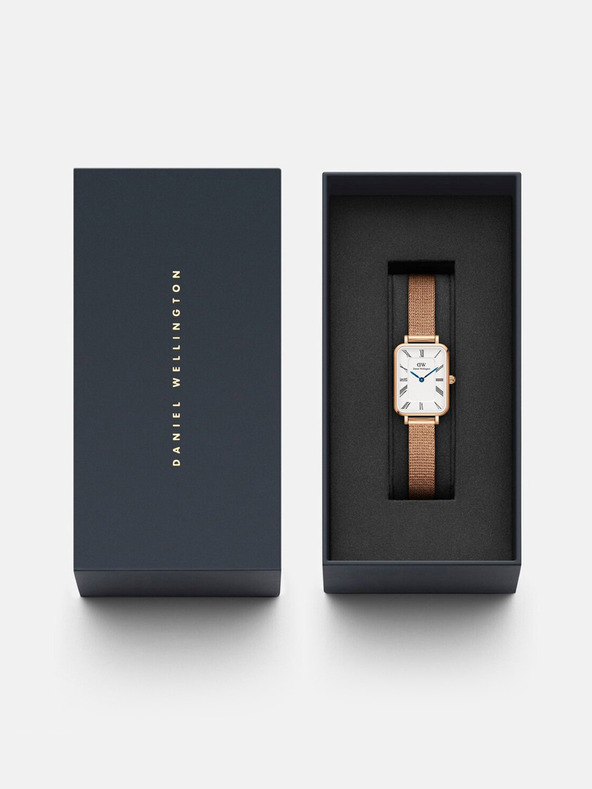 Daniel Wellington Rózsaszín és arany női Daniel Wellington hálós Quadro Melrose karóra