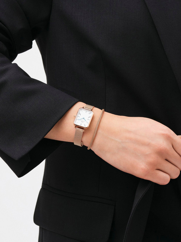 Daniel Wellington Rózsaszín és arany női Daniel Wellington hálós Quadro Melrose karóra