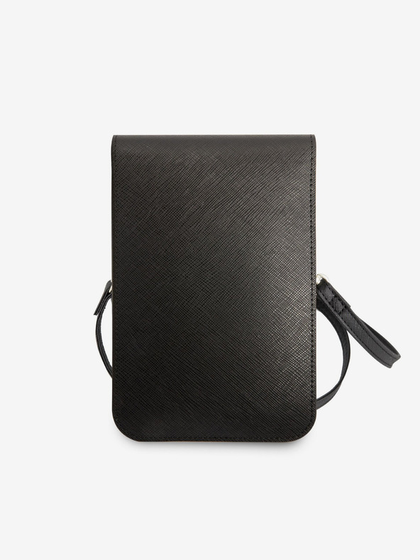 Guess Guess PU Saffiano háromszög logós telefon táska Fekete