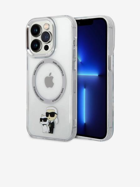 Karl Lagerfeld Karl Lagerfeld IML Karl and Choupette NFT MagSafe hátlapi borító iPhone 15 Pro Max készülékhez Átlátszó