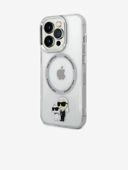 Karl Lagerfeld Karl Lagerfeld IML Karl and Choupette NFT MagSafe hátlapi borító iPhone 15 Pro Max készülékhez Átlátszó