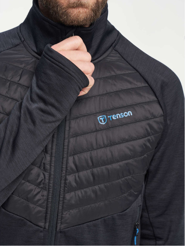 Tenson Férfi funkcionális kapucnis pulóver TENSON Touring Midlayer M fekete