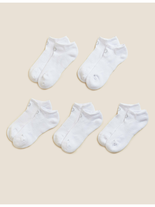 Marks & Spencer Öt pár női sportzokni készlet fehér színben Marks & Spencer Trainer Liners™