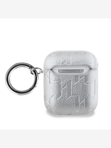 Karl Lagerfeld PU dombornyomott Karl és Choupette fejek tok az AirPods 1/2 ezüst Karl Lagerfeld ezüsthöz
