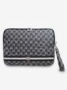 DKNY DKNY PU bőrből készült kockás mintás és csíkos notebook borító 13/14 Fekete"