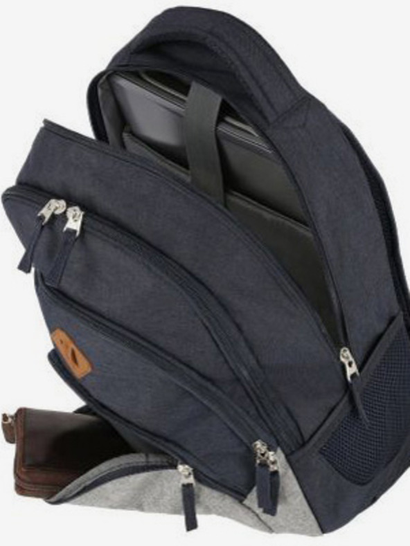 Travelite Sötétkék Travelite Basics hátizsák Melange Navy/szürke