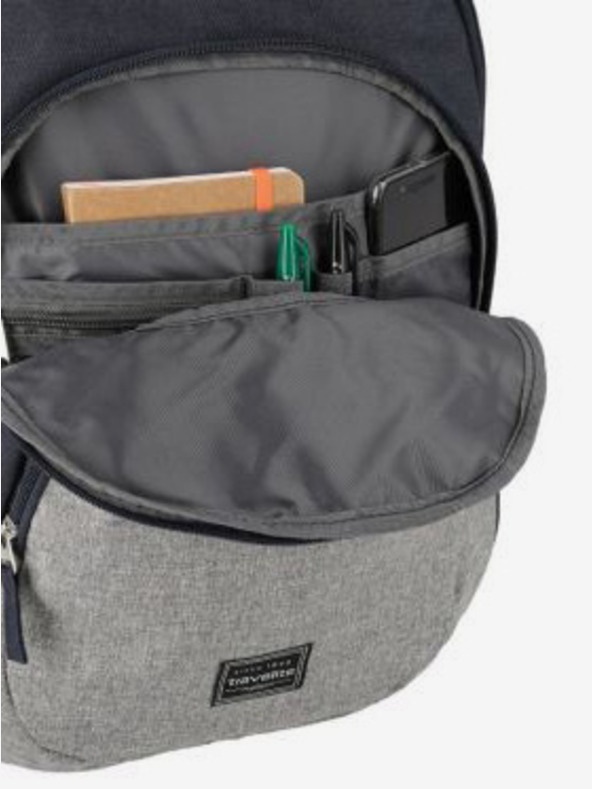 Travelite Sötétkék Travelite Basics hátizsák Melange Navy/szürke