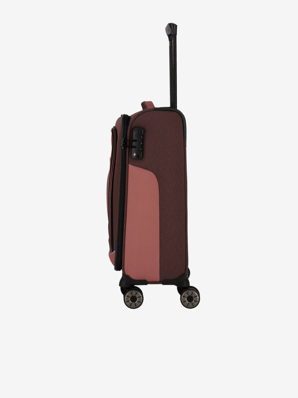 Travelite Rózsaszín és barna Travelite Viia 4w S utazótáska