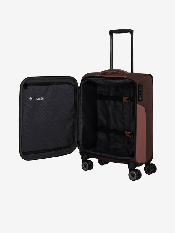 Travelite Rózsaszín és barna Travelite Viia 4w S utazótáska