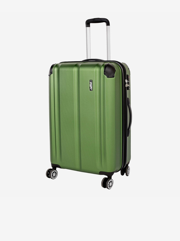Travelite Három darabos zöld Travelite City 4w bőrönd készlet S,M,L zöld