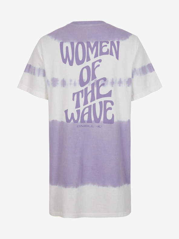 O'Neill Lila-fehér női mintás O'Neill WOW T-SHIRT FELSŐRUHÁZ
