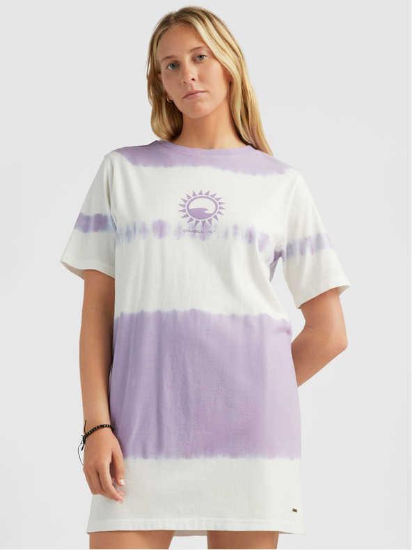 O'Neill Lila-fehér női mintás O'Neill WOW T-SHIRT FELSŐRUHÁZ
