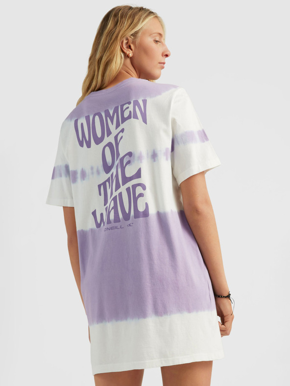 O'Neill Lila-fehér női mintás O'Neill WOW T-SHIRT FELSŐRUHÁZ