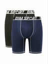 DIM Két darabos férfi sportboxer szett fekete és sötétkék színben DIM SPORT LONG BOXER 2x