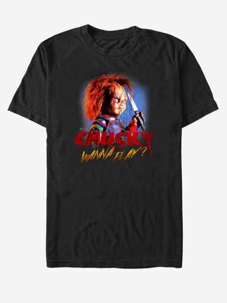 ZOOT.Fan Fekete uniszex póló ZOOT.Fan NBCU Chucky Creepy Wanna Play