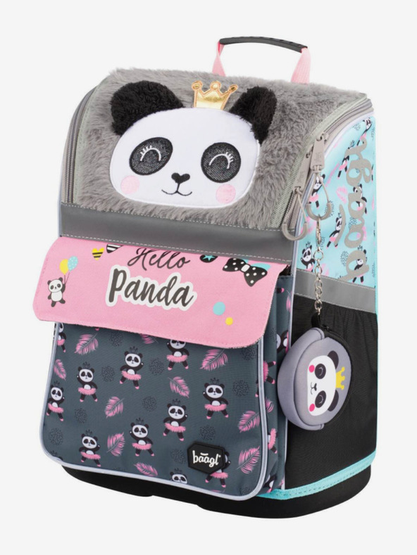 BAAGL  Szürke iskolatáska zippy panda Baagl