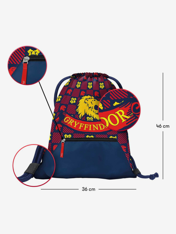 BAAGL  Piros és kék Baagl Harry Potter Gryffindor iskolatáska zsebbel