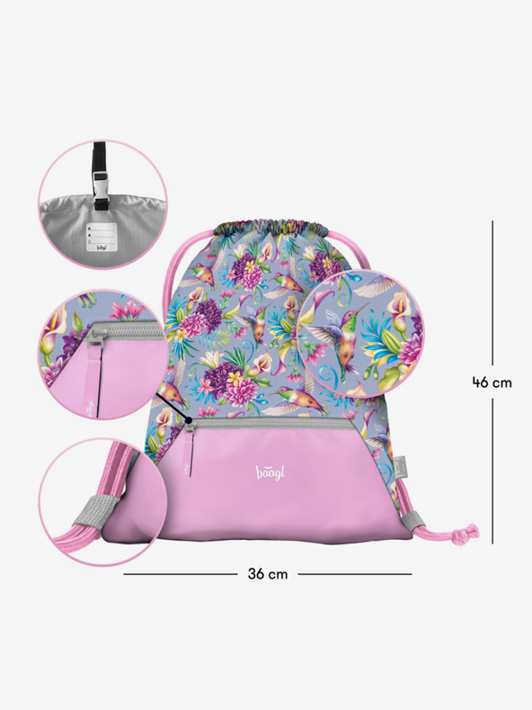 BAAGL  Lila táska zsebbel Baagl Hummingbird