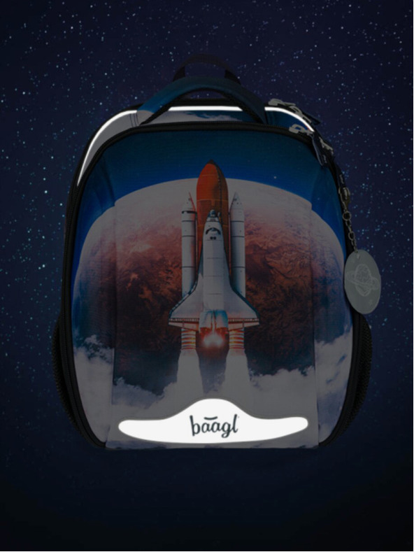 BAAGL  Kék iskolai szett - aktatáska, tolltartó, táska Baagl Shelly Space Shuttle