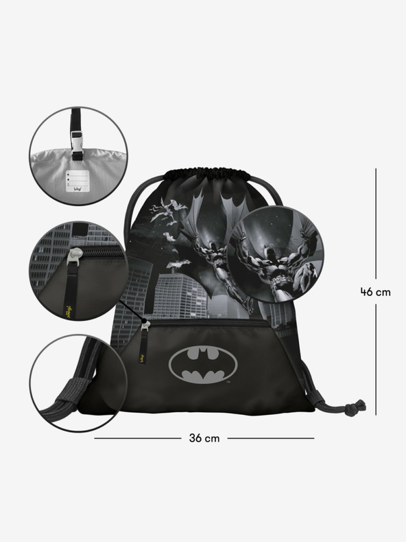BAAGL  Fekete táska zsebbel Baagl Batman Dark City zsebével