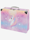 BAAGL  Rózsaszín összecsukható iskolatáska szerelvényekkel Baagl Rainbow Unicorn