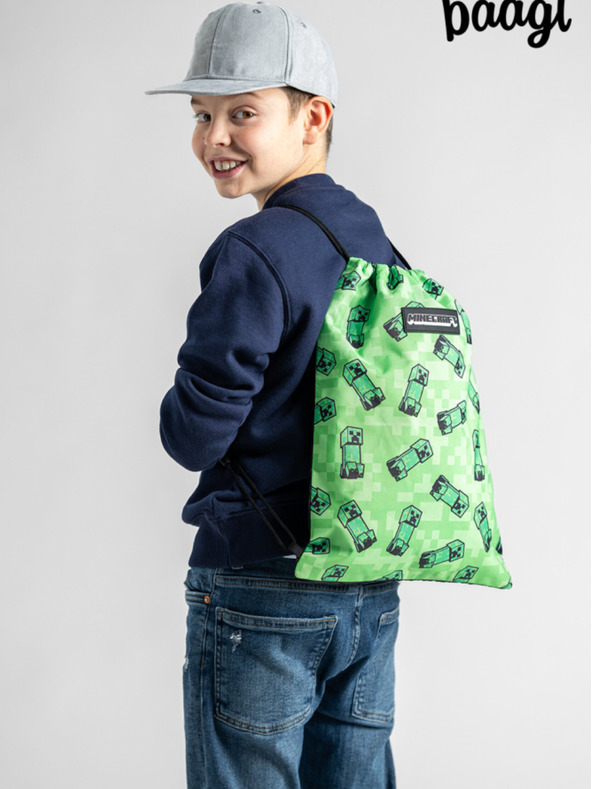BAAGL  Zöld táska Baagl Minecraft Creeper