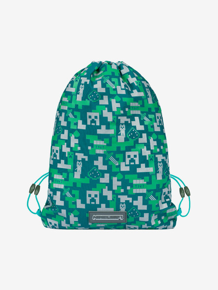 BAAGL  Zöld táska Baagl Minecraft Silver Creeper Baagl Minecraft ezüst kúszó