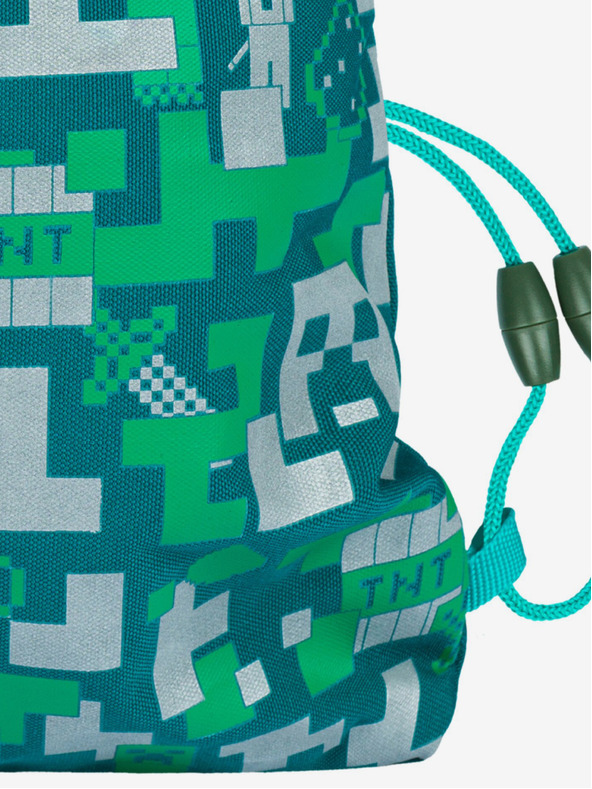 BAAGL  Zöld táska Baagl Minecraft Silver Creeper Baagl Minecraft ezüst kúszó