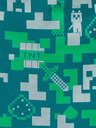 BAAGL  Zöld táska Baagl Minecraft Silver Creeper Baagl Minecraft ezüst kúszó