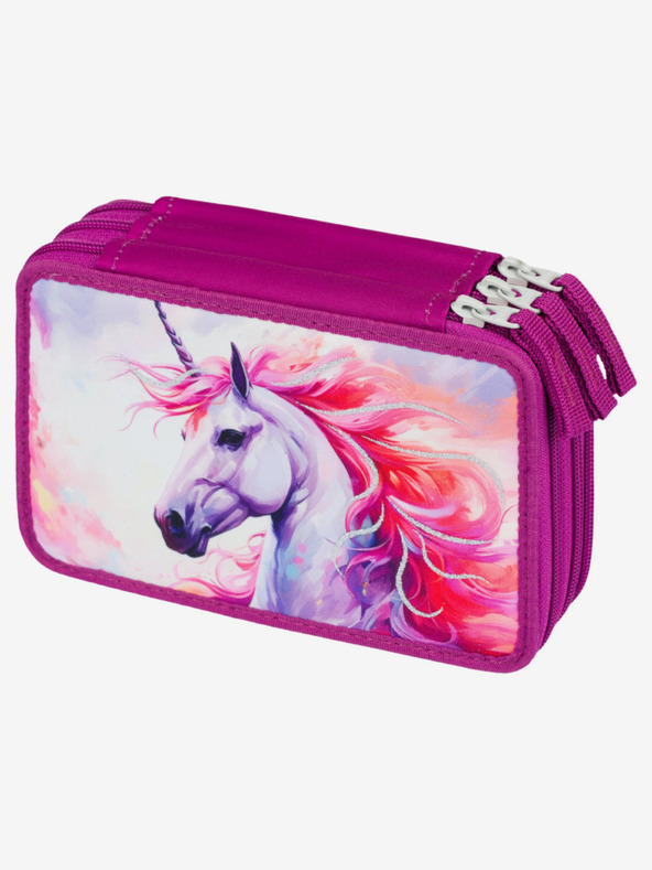 BAAGL  Lila iskolai tolltartó háromszintes Baagl Unicorn Kingdom