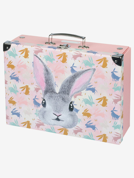 BAAGL  Rózsaszín összecsukható iskolatáska szerelvényekkel Baagl Bunny