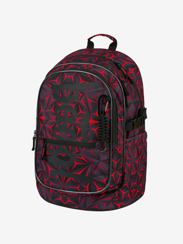 BAAGL  Fekete Iskolai hátizsák Baagl Core Red Polygon
