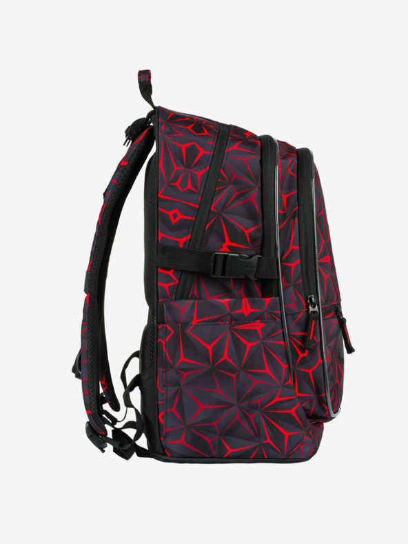 BAAGL  Fekete Iskolai hátizsák Baagl Core Red Polygon