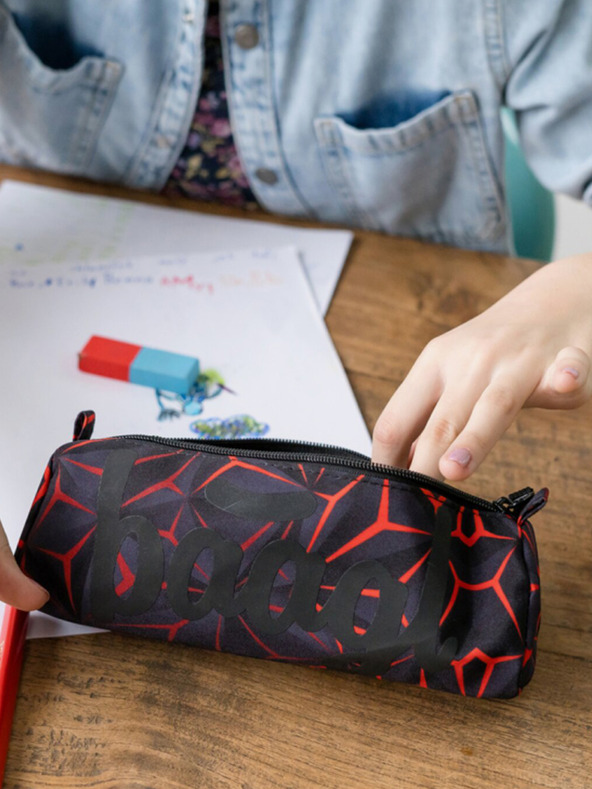 BAAGL  Fekete Diák táska Baagl Red Polygon